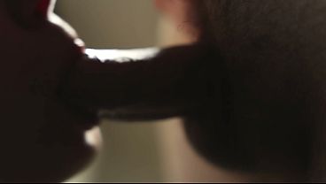 Close-up blowjob and pussy fucking with a triple cumshot